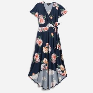 Irene Faux Wrap Brushed Knit Maxi Dress